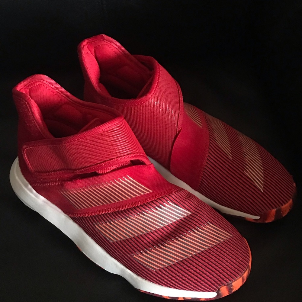 Boys Youth Adidas Harden Power Red Basketball Shoes EUC with box